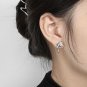 Asymmetry Irregular CZ Lava Flow 925 Sterling Silver Dangling Earrings Yellow Gold
