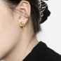 Asymmetry Irregular CZ Lava Flow 925 Sterling Silver Dangling Earrings Yellow Gold