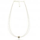 Aurora Borealis & Champagne Crystal Fireball Three Wire Necklace NG13083M5