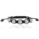 Aurora Borealis Fireball & Hematite 10mm Adustable Shamballa Bracelet B13017CAB