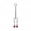 Bijoux De Cli Double Loop with Heart Charm & Fuchsia Beads PHSBDC018