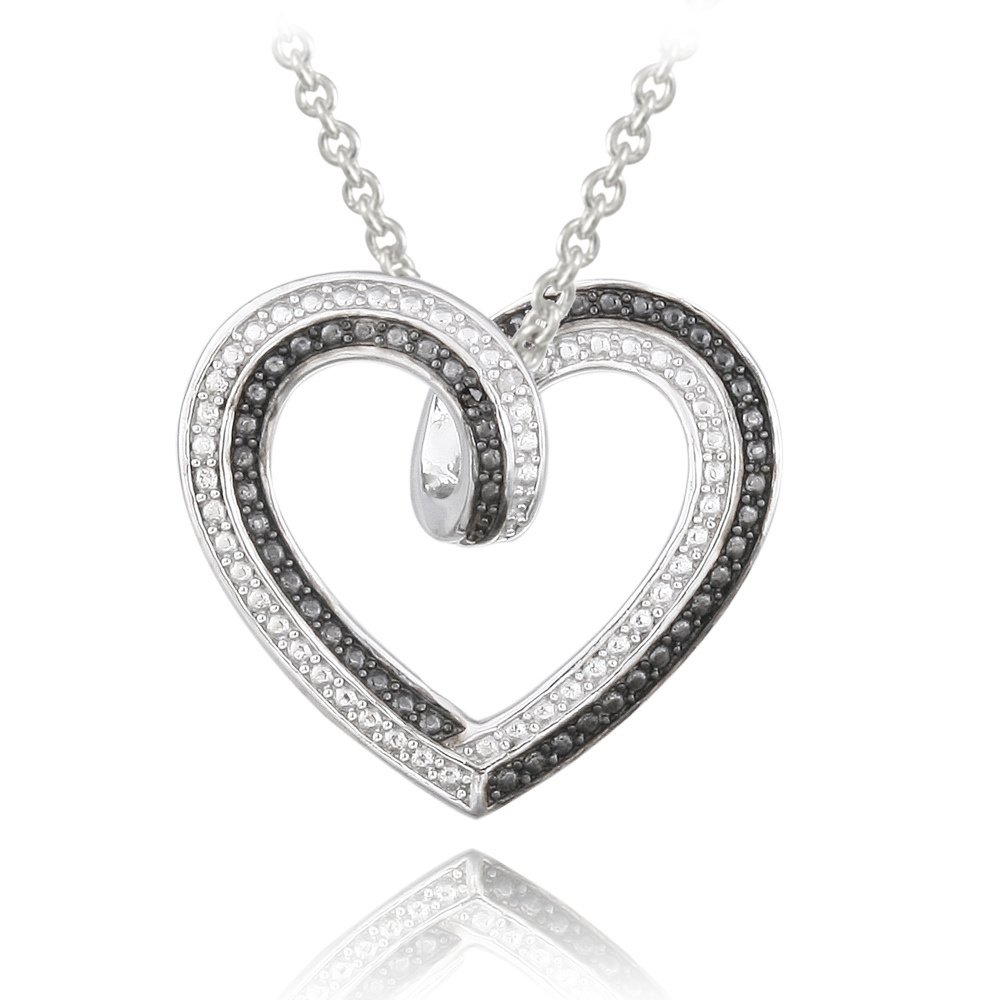 Black & White Diamond Accent Reversible Necklace PBR13380M
