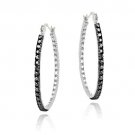 Black Diamond Accent 33mm Hoop Earrings HBR13122M4