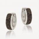 Black Diamond Accent Huggies Hoop Earrings EBR13136M4