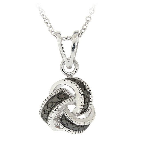 Black Diamond Accent Love Knot Necklace PBR13123M4