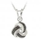 Black Diamond Accent Love Knot Necklace PBR13123M4
