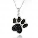 Black Diamond Accent Paw Necklace PBR13100M4