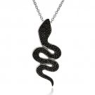 Black Diamond Accent Snake Necklace PBR13098M4