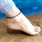 Black Hand Beaded Crystal Anklet Beach Foot Jewelry Adjustable 1PCS Golden
