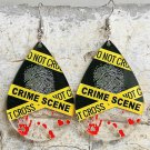 Bloodstained Fingerprint Handprint Clear Acrylic Earrings 1