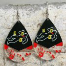 Bloodstained Fingerprint Handprint Clear Acrylic Earrings 2