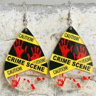 Bloodstained Fingerprint Handprint Clear Acrylic Earrings 3