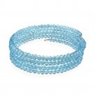 Blue Glass Bead Coil Bracelet B12406BL