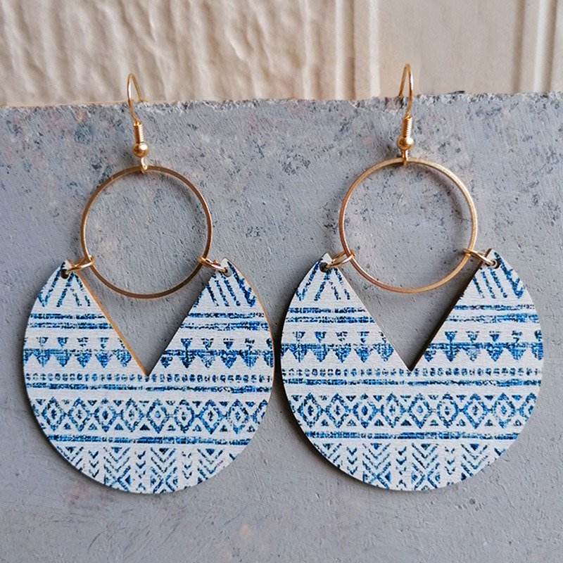 Bohemian Geometric Stripe Panel Women's Drop Earrings 1