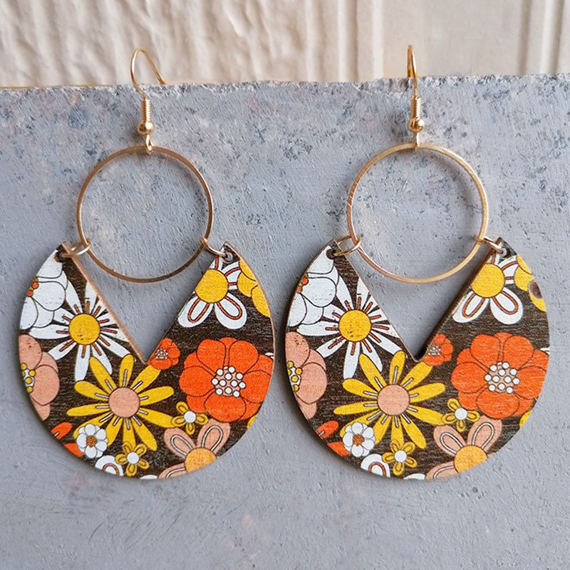 Bohemian Geometric Stripe Panel Women's Drop Earrings 3