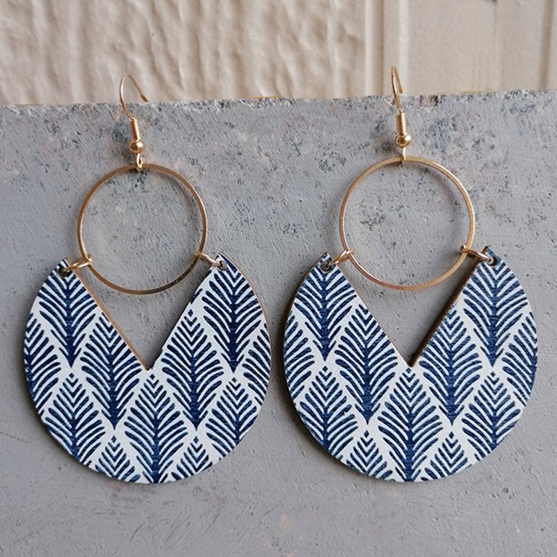 Bohemian Geometric Stripe Panel Women's Drop Earrings 4