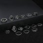 Bohemian Retro Geometric Lotus Sunflower Combination Ring Set of 15 1146