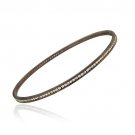 Brown Rhodium Overlay Sterling Silver Cubic Zirconia Channel Set Bangle Bracelet BAN11653