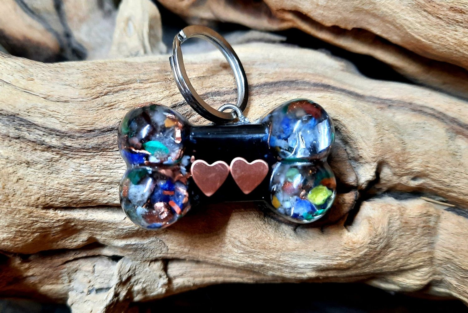 Calming Dog Charms EMF 5G Protection Dog Bone over 25 pounds Chakra Crystals Paw Print