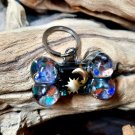 Calming Dog Charms EMF 5G Protection Dog Bone over 25 pounds Chakra Crystals Two Hearts