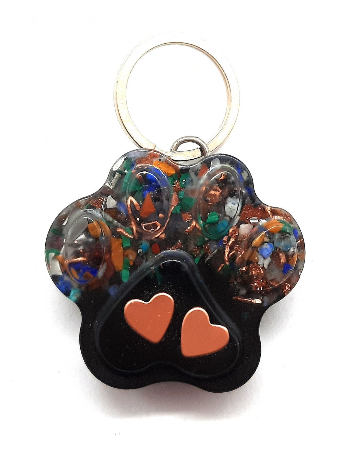 Calming Dog Charms EMF 5G Protection Paw Print over 25 pounds Chakra Crystals Paw Print