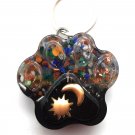 Calming Dog Charms EMF 5G Protection Paw Print over 25 pounds Chakra Crystals Two Hearts