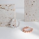 Casual Beads 925 Sterling Silver Hoop Earrings Rose Gold