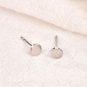 Casual Cute Mini Round 925 Sterling Silver Stud Earrings Silver