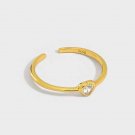 Casual CZ Heart 925 Sterling Silver Adjustable Ring Silver