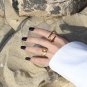 Casual Geometry Hollow Rectangle 925 Sterling Silver Adjustable Ring Silver