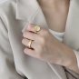 Casual Geometry Round 925 Sterling Silver Adjustable Ring Rhodium