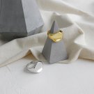 Casual Geometry Round 925 Sterling Silver Adjustable Ring Yellow Gold