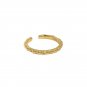 Classic Beads 925 Sterling Silver Adjustable Ring Yellow Gold