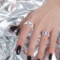 Classic CZ Irregular 925 Sterling Silver Adjustable Ring Yellow Gold & White Cz