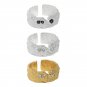 Classic CZ Irregular 925 Sterling Silver Adjustable Ring Yellow Gold & White Cz