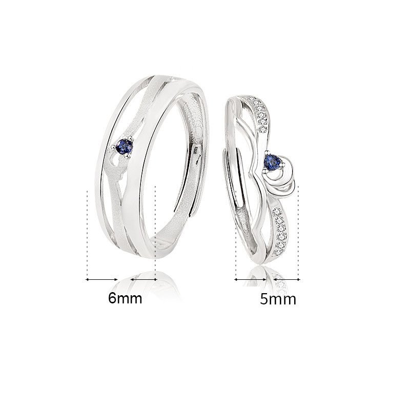 Classic CZ Safe Haven 925 Sterling Silver Adjustable Promise Ring Men Ring