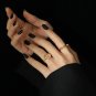 Classic Geometry Natural Moonstone Crystal 925 Sterling Silver Adjustable Ring Silver & Crystal