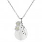 Classic Oval Pendant Gemstone Necklace Crystal Necklace Silver