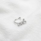 Classic Round CZ 925 Sterling Silver Non-Pierced Earring(Single) Rhodium