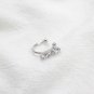 Classic Round CZ 925 Sterling Silver Non-Pierced Earring(Single) Rhodium