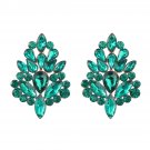 Color Diamond Series Alloy Diamond Rhinestone Flower Earrings gold