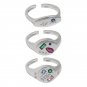 Colorful Geometry Star Oval CZ 925 Sterling Silver Adjustable Ring Sil-616