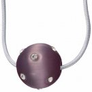 Confetti Design Simulated Diamond CZ Lavender Cats Eye Ball Pendant 2128