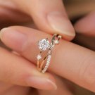 Cosmic Trail Planet Rings Women's Zircon Rhinestone Wedding Rings Gold Color