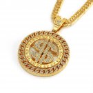 Costume Gold Chain for Men Hip Hop Diamond Dollar Pendant Necklace Silver