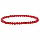 Created Red Coral Beaded Stretch Bracelet B6031C1