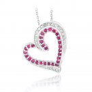 Created Ruby & Diamond Accent Floating Heart Necklace PBR12865LRU