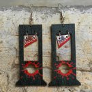 Creative Guillotine Bloodstained Wood Earrings 2