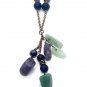 Crystal Chunky Dangle Amethyst & Aventurine Red Copper Chain Necklace Red Copper Chain