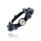 Crystal Fireball & Sodalite 10mm Adustable Shamballa Bracelet B12607SD